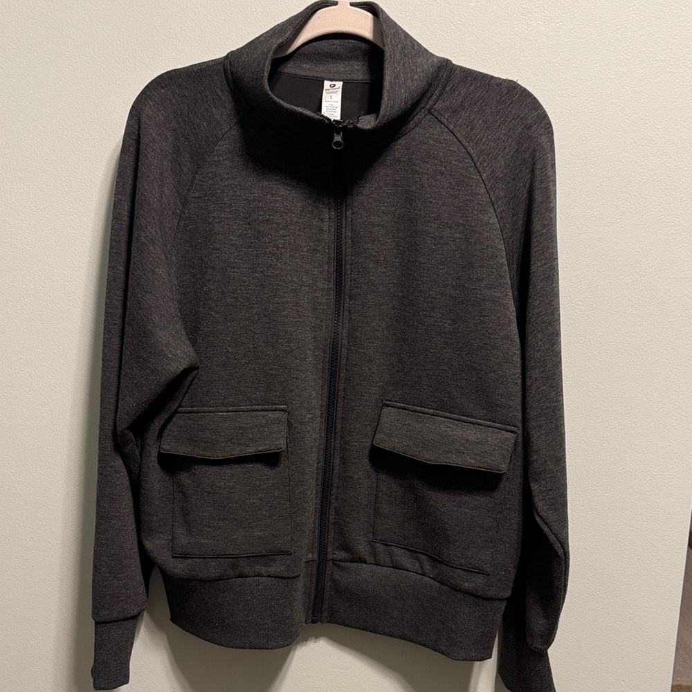 90 Degree By Reflex Charcoal Full Zip Jacket